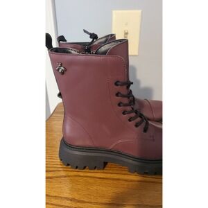 Womens NIB Geox Respira Maquinnens Boot Dark Burgundy Size 6 Zip/Lace Up